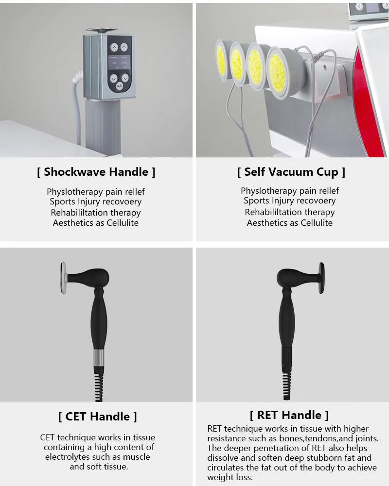 3 in 1 CET&RET Smart Tecar EMS Shock Wave Extracorporeal Focused ED Shockwave Therapy For Erectile Dysfunction Shockwave Machine