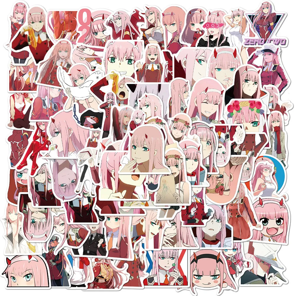 50Pcs Anime Franxx adesivo squadra nazionale Graffiti Giocattolo per bambini Skateboard auto Moto Bicicletta Decalcomanie all'ingrosso