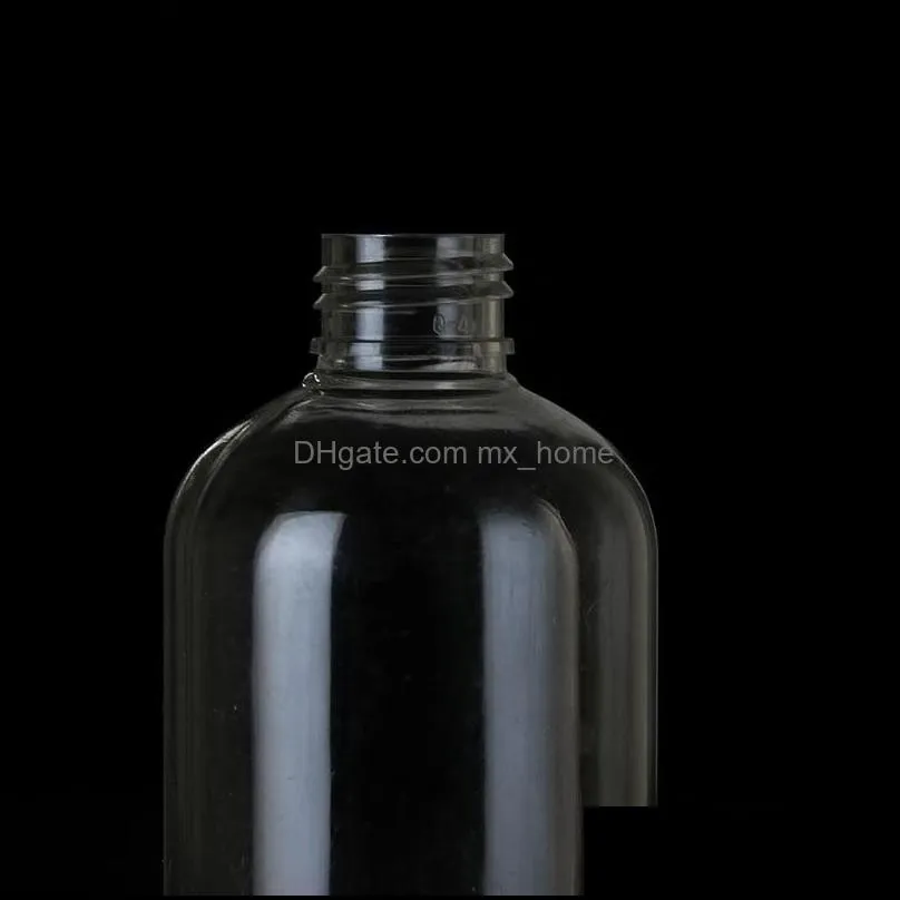 250ml PET plastic transparent round shape bottle for cosmetics liquid hand sanitizer disinfection water spray bottle