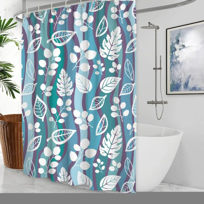 Tende da doccia Wtisan Floral Long Curtain Liner Bagno Tropical Waterproof Duschvorhang Art DecorBed Bath Vasca da bagno con ganciDoccia