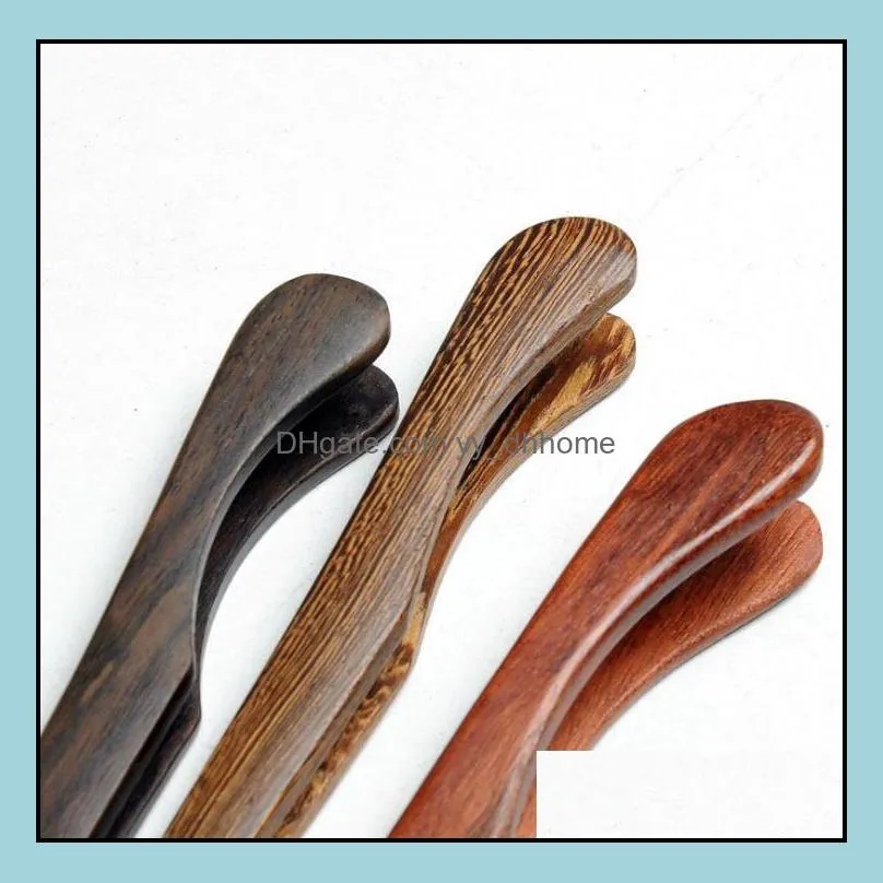 kitchen tools bamboo wood curved natural clips tea tong spoon tweezer teas accessories sn4001