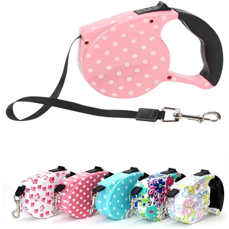 Hundhalsar Leasshes 3m 5m Hållbar koppel Automatisk infällbar nylon Cat Lead Extending Puppy Walking Roulette For Dogs Accessoridog