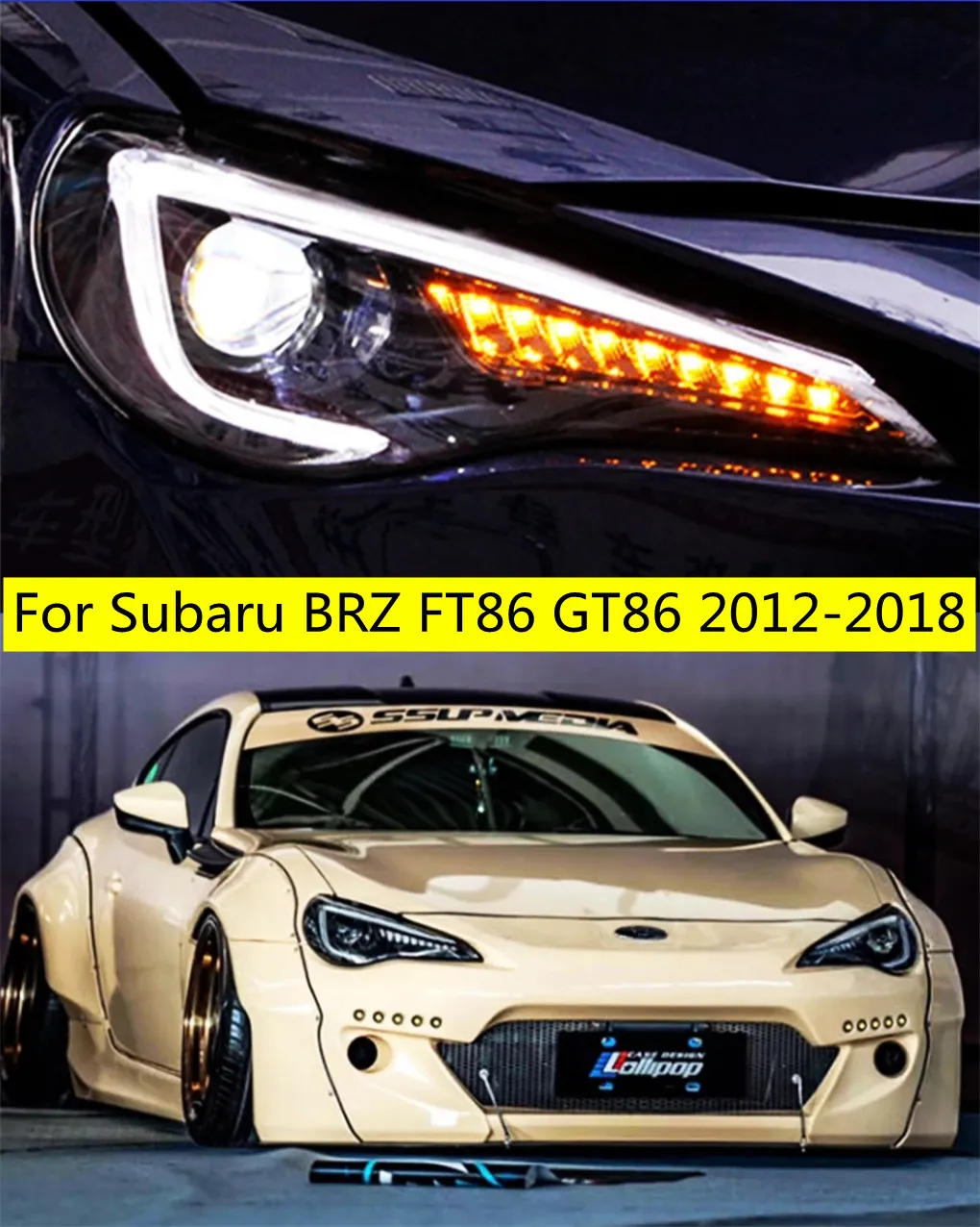 Subaru BRZ LED 헤드 라이트 2012-18 헤드 라이트를위한 자동 액세서리 전면 램프 FT86 GT86 GT86 GT86 GT86 GT86 High Beam Angel Eye Projector Lens