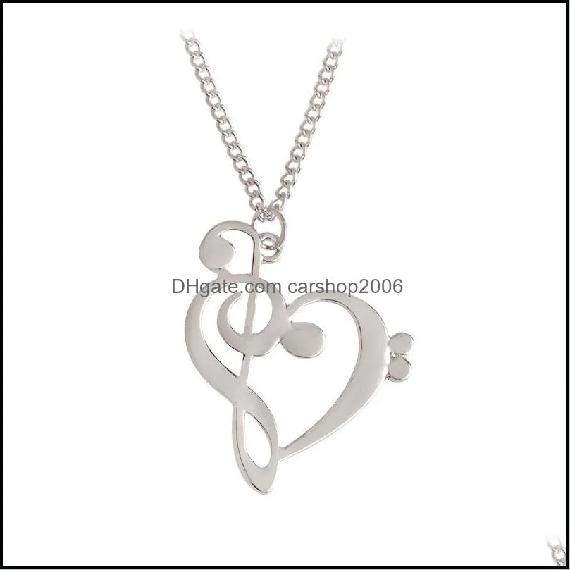 pretty love note necklaces music note heart of treble and bass clef necklace women jewelry infinity charm heart pendant necklace carshop2006