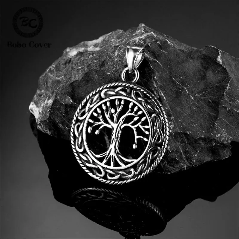 Pendant Necklaces Viking Raven Norse Odin Runes Axes Men Stainless Steel Dragon Celtic Knot Vegvisir Amulet Scandinavian JewelryPendant