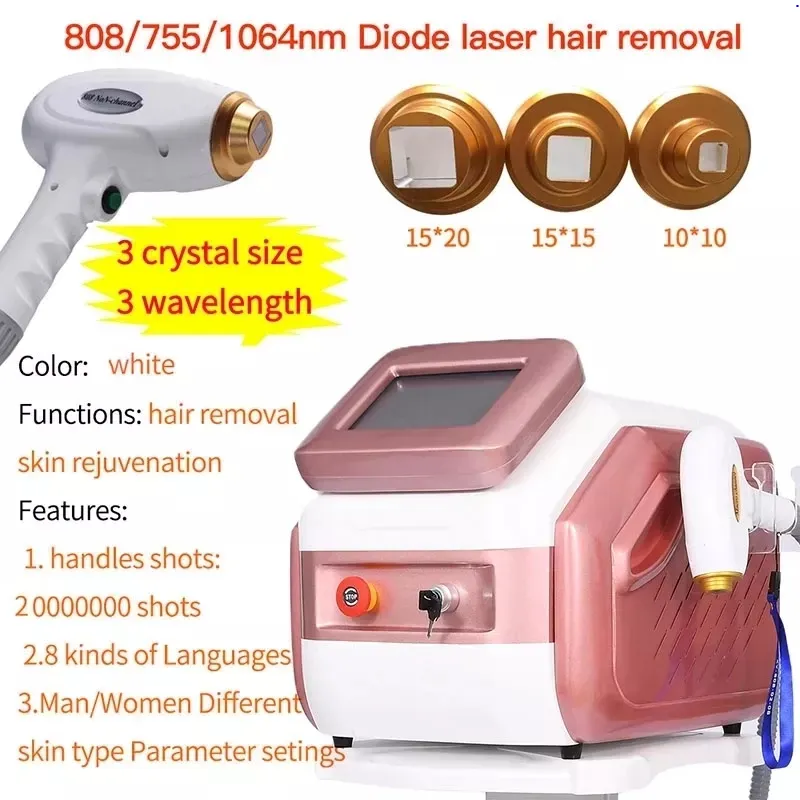 Новое прибытие 3 длина волны диодная лазерная машина для удаления волос 755 нм 808 нм 1064 нм лазерное оборудование