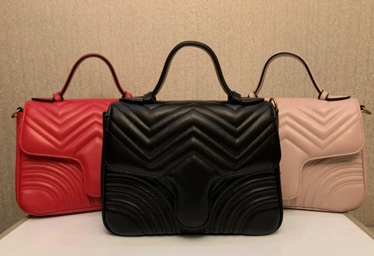 Ny axelväska kvinnor märke mode marmont lyxdesigner väskor äkta läder crossbody handväska purs designers ryggsäck pochette plånböcker