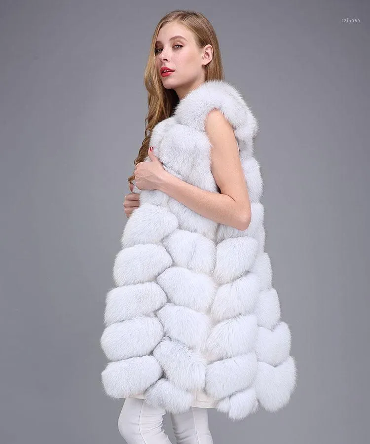 Damen Pelzimitat Winterkleidung Frauen Futro Naturalne Natürliche Haut Brotstücke im Jahr 2022 Weste Echte Jacke