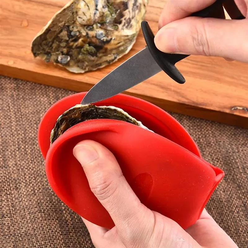 Ostron Shucking Clamp Silicone Oyster Holder Easy Oyster Opener Cooking Mitts Pinch Grips For Shell Hand Guard öppningsverktyg LX4806