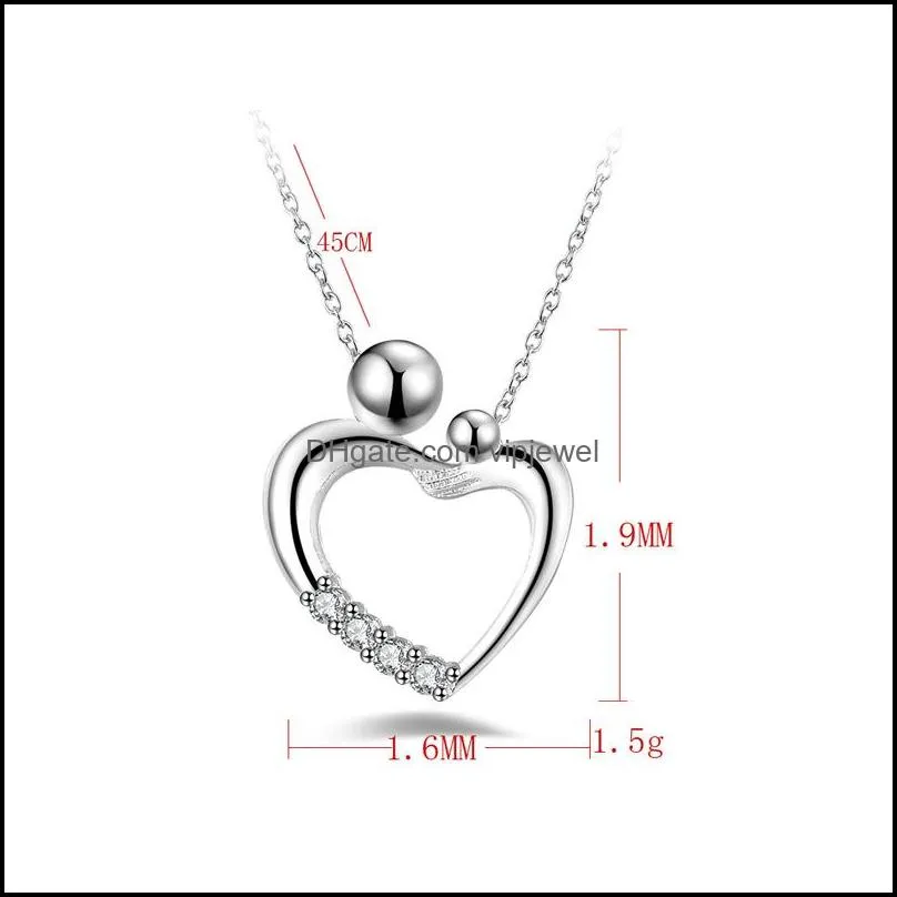 silver jewelry pendant fine love heart pendant 925 jewelry silver plated necklace fashion gift necklace top quality 5915
