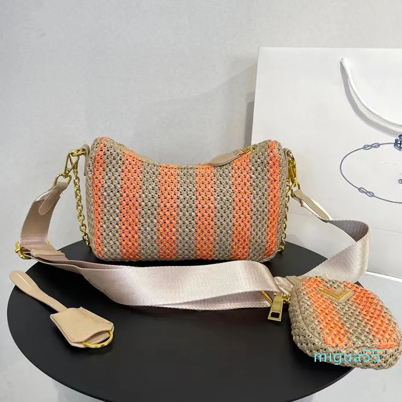 Retro Weave Designer-Top-Taschen, modische große und kleine Taschen, multifunktionale Kette, Schulter-Crossbody, lässige Stickerei-Handtaschen