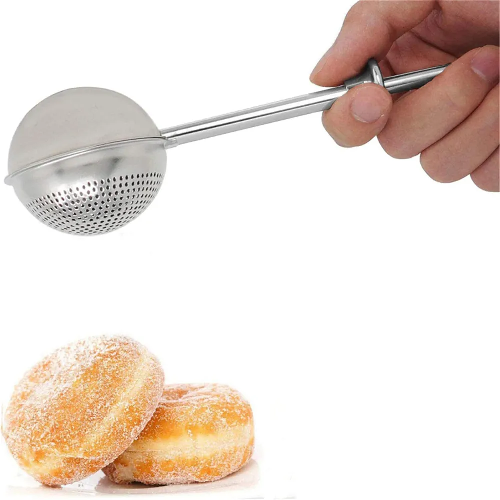 Mjöl damm för bakning av rostfritt stål Pulveriserat socker Sifter Kryddor Shaker Cocoa Dispenser Dusting Wand KDJK2203