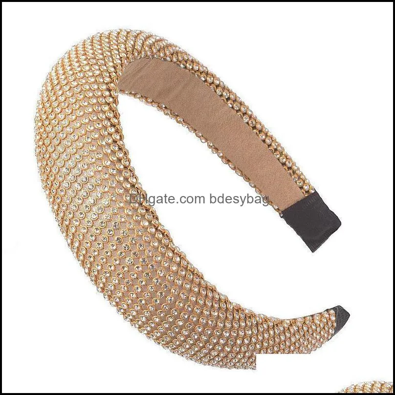 new design baroque hairband rhinestones headbands for women full diamond hair hoop hairbands wedding bridal hair jewelry