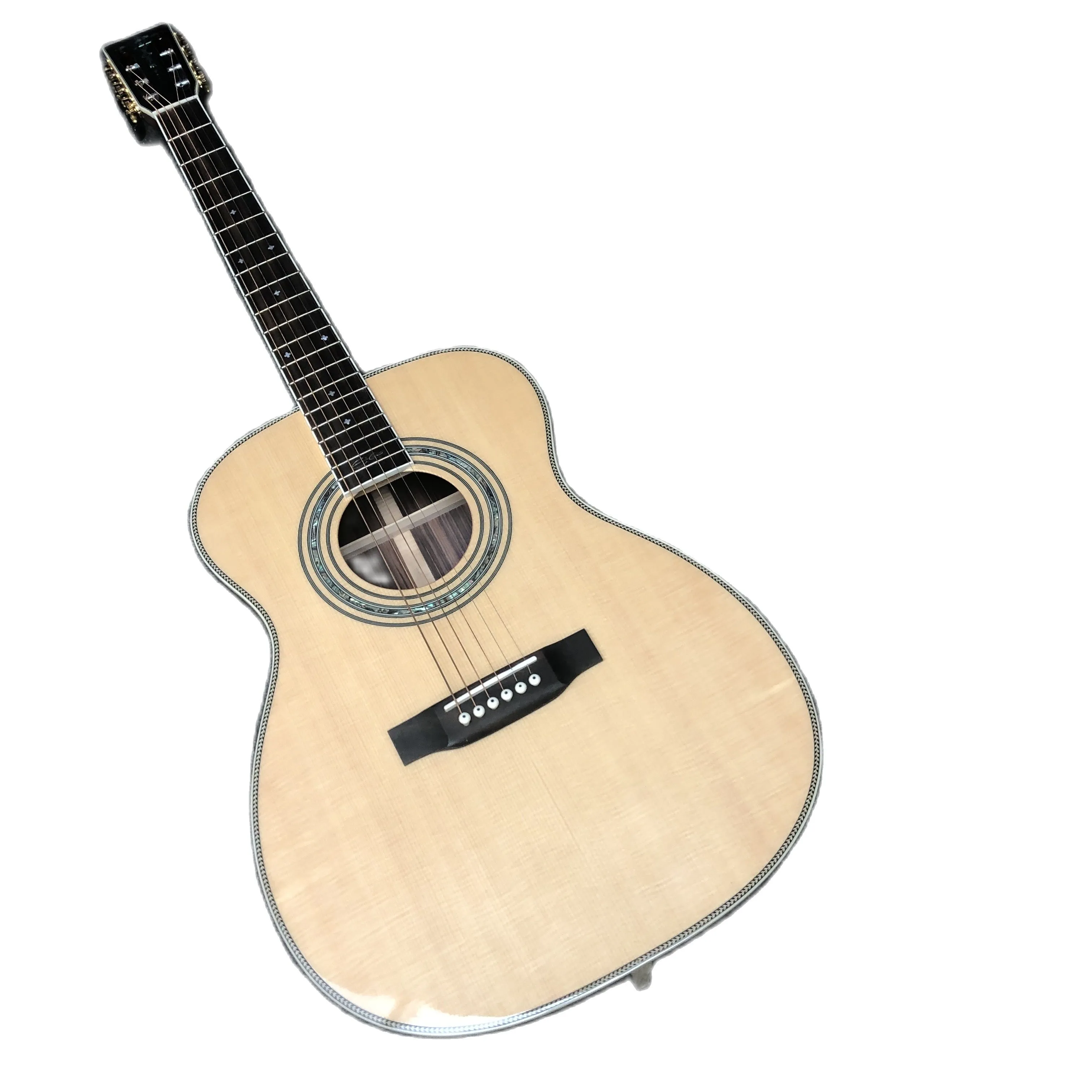 Guitare acoustique classique de 39 pouces avec une tête à fente corporel de la taille om-guitare acoustique