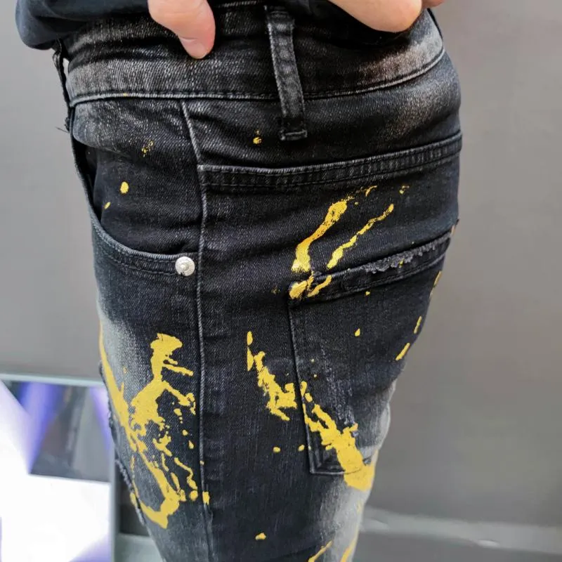 Black and gold biker jeans hotsell