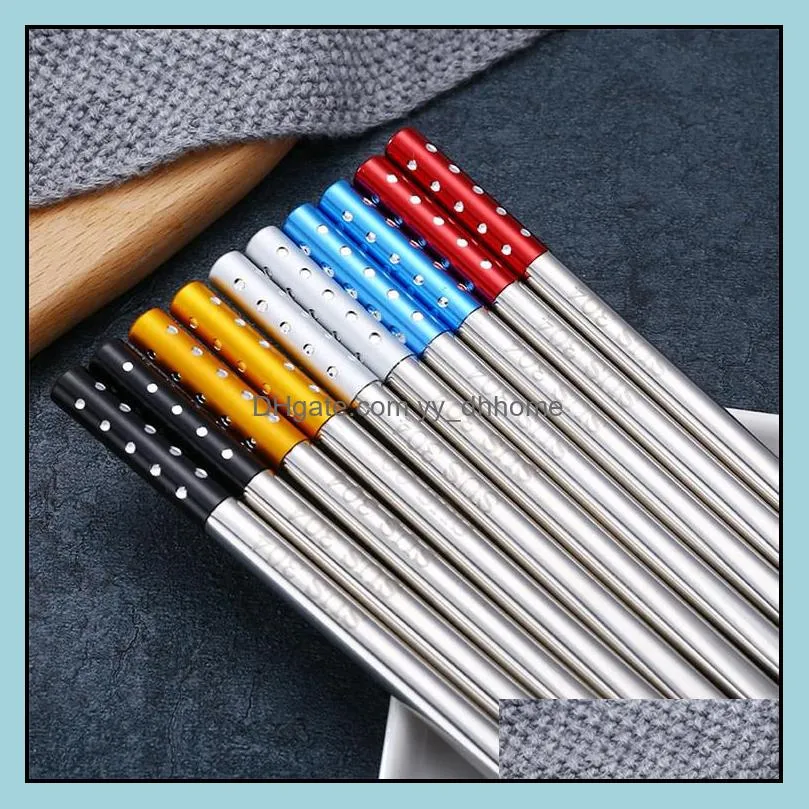 metal chopsticks stainless steel 304 vacuum chopsticks anti skid high quality chopsticks wholesale with artificial diamonds decorated