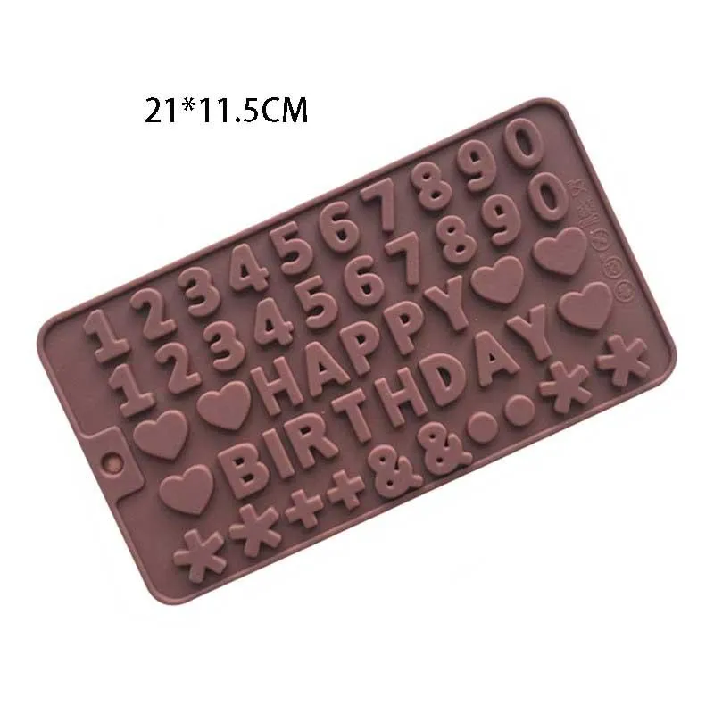 Baking Moulds Digital Chocolate Mold English Love Shape DIY Hand Baked Sugar Turning Chocolate Chip