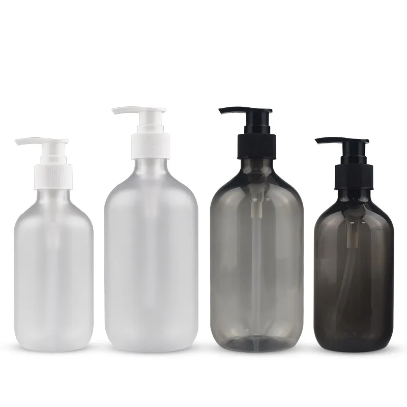 Matte, leere, gefrostete Haustier-Shampoo-Pumpenverpackungsflaschen im Großhandel, Luxus 300 ml, 500 ml mit schwarzer Lotionspumpe, Händedesinfektionsflasche, gesendet per Ocrean Express