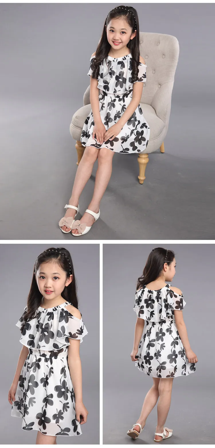 Vestido De Niña Sin Mangas Tipo Cabestro Con Flores 3D Y Gasa - Multicolor, Para Ocasiones Especiales, Tallas 4-14 Años