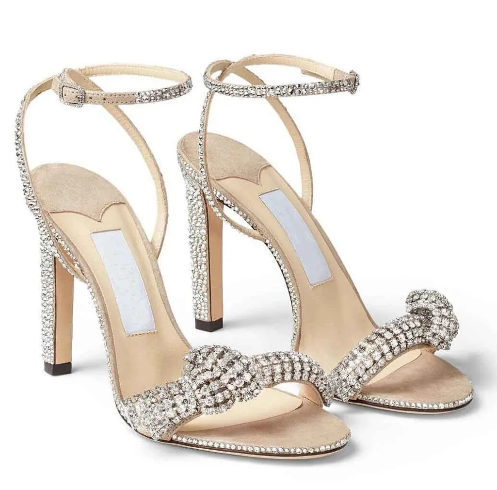 Sexy femminile di strass cristallino di cristallo sandali altissimi sandali da sposa scarpe da sposa da sposa