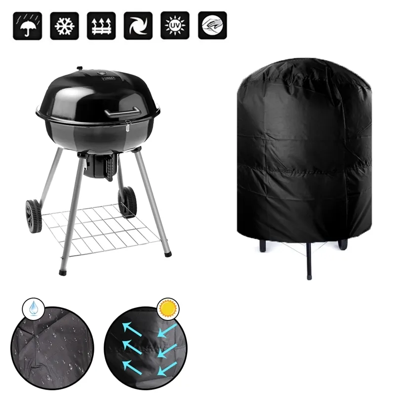 210D Waterproof BBQ Grill Barbeque Cover Outdoor Rain Barbacoa Anti Dust Protector For Gas Charcoal Electric Barbe 220510