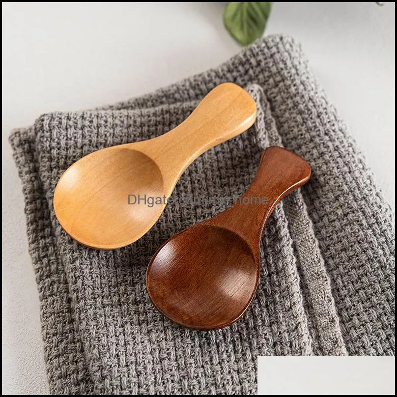 Wooden Tea Spoon creative Baby Milk Powder Ice Cream Coffee Condiment Flatware 8*3.5cm Nanmu Schima superba