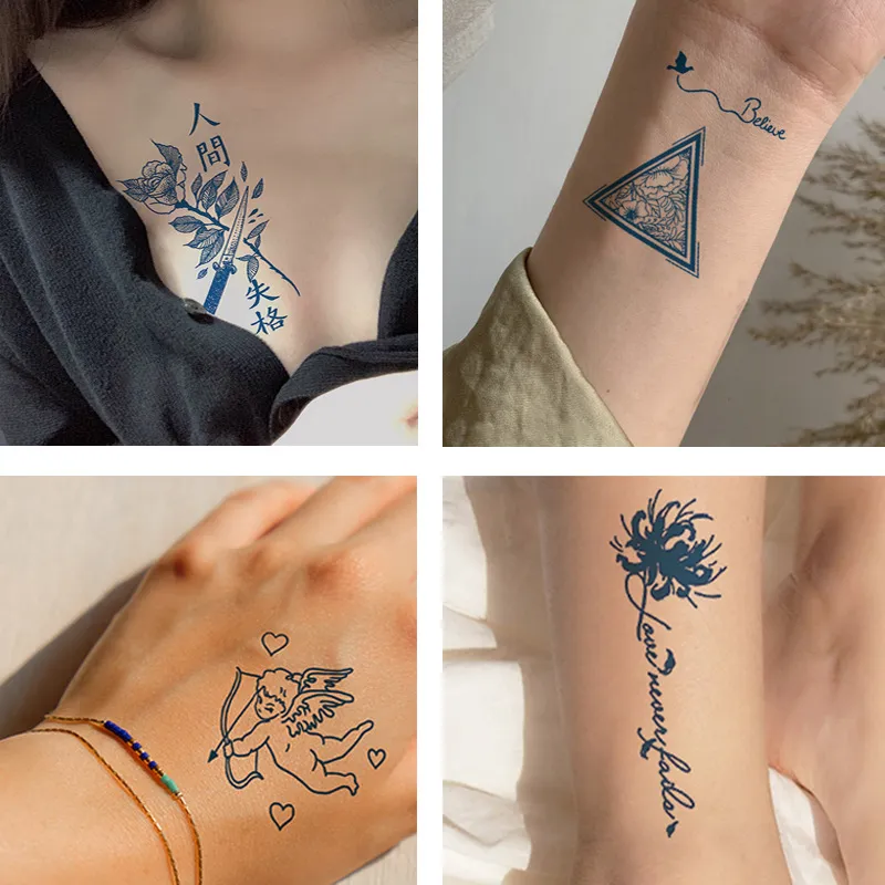 12 Semi-permanente Tattoos Für Erwachsene – Wasserdicht, Hält 1-2 Wochen, Für Bauch & Taille, Einfache Anwendung