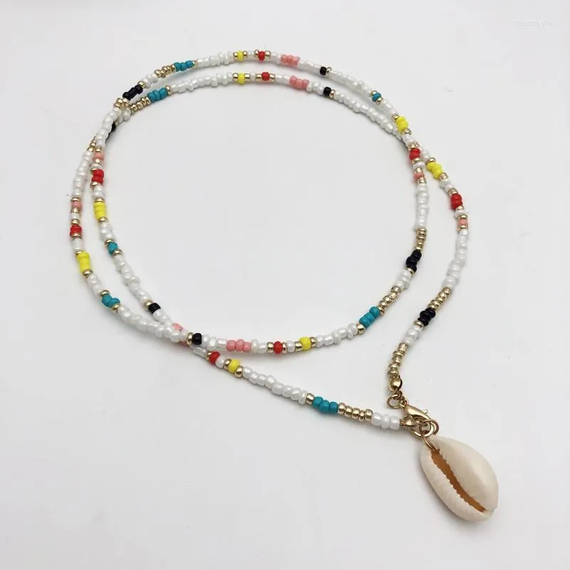 Pendentif Colliers 2022 Collier d'été Perles africaines Longue chaîne peut être bracelet Shell Bijoux Accessoires pour femmes