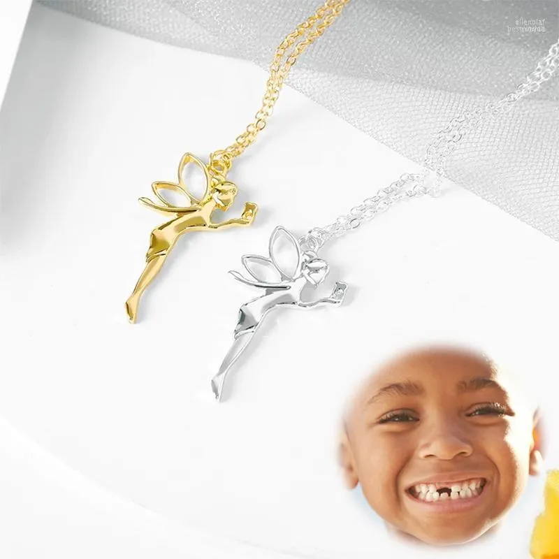 Collares colgantes chico Hada de los dientes Ángel collar niños bebé dientes crecimiento regalo recuerdo artesanía decoración niño intercambio Elle22