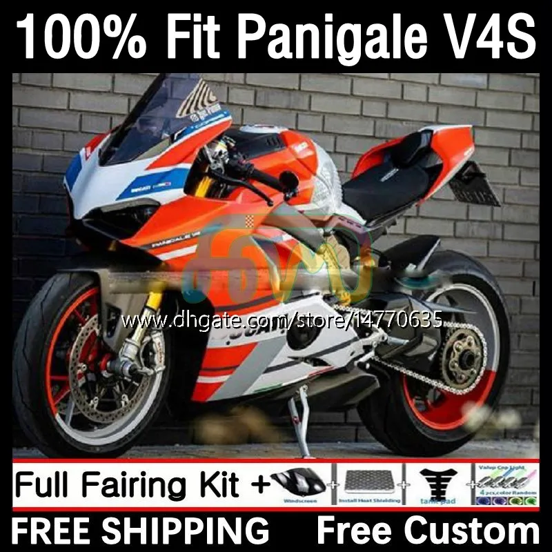 OEM Bodywork for Ducati Panigale V 4 V4 S R V4S V4R 2018 2019 2020 2021 Body Kit 1DH.43 Street V4-S V4-R 18-21 V-4R V-4R 18 19 20 21 Ingection Mold Fairing Orange White