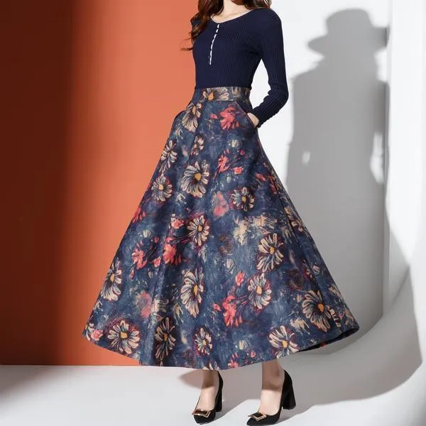 Long wool skirts for on sale sale