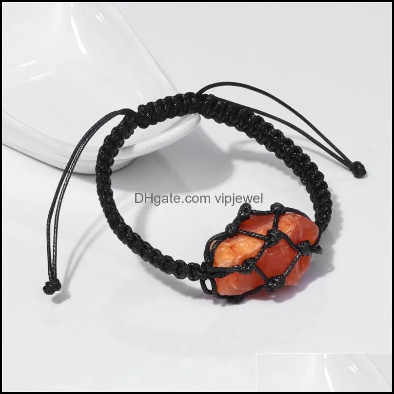 natural crystal stone handmade rope braided beaded bracelets for women men charm yoga party club jewelry