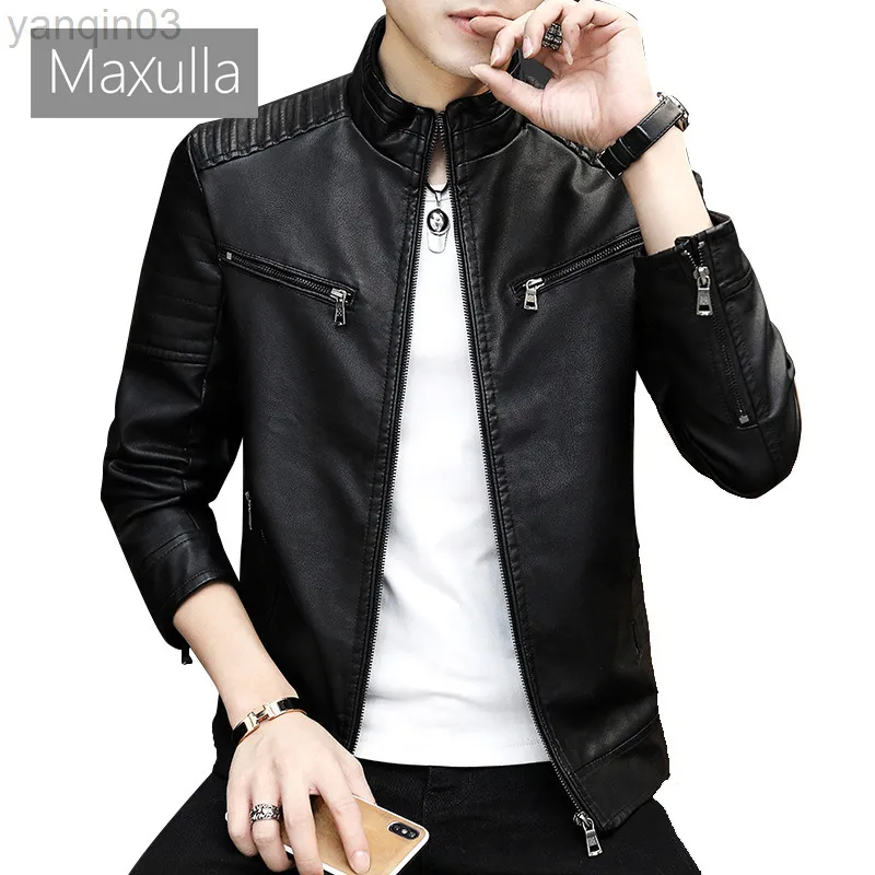 Maxulla Eand Men Men Pu Jackets Casual теплый мотоцикл кожаный курт