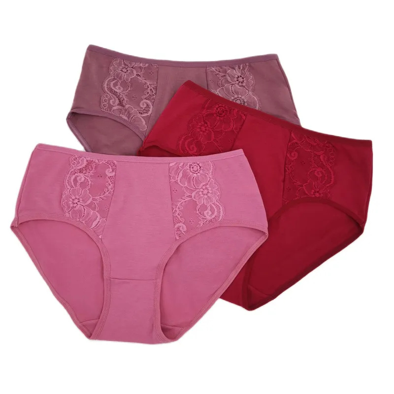 Breathable Lace Plus Size Low Rise Panties Set Of 3 Sexy Cotton Briefs For  Women 220426 From Long01, $9.58
