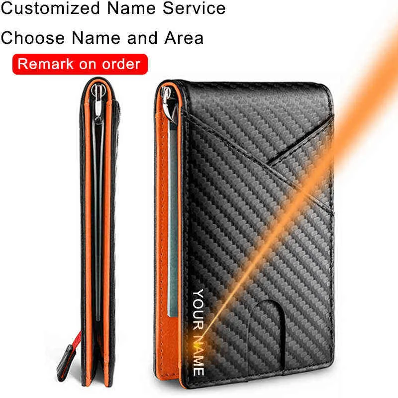 DIENQI Carbon Fiber Rfid Men Wallets Money Bag Slim Thin Card Man Wallet Luxury Male Small Short Purse Bi-fold Vallet Billfold H220422