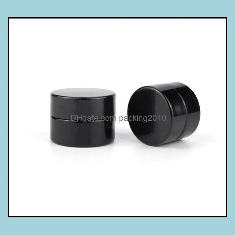 UV Protection Full Black 5ml Glass Cream Jars Bottle Wax Dab Dry Herb Concentrate Container SN3913