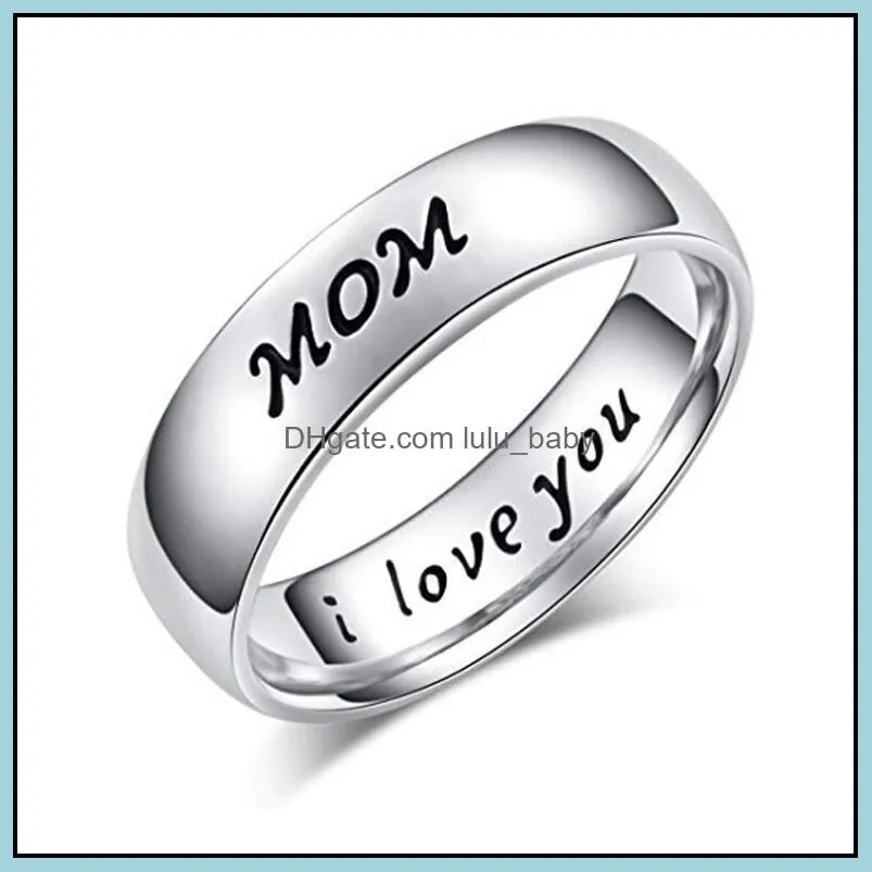family dad son mom daughter engraved express love commemorate gift ring high quality stainless steel jewelry women and man rings