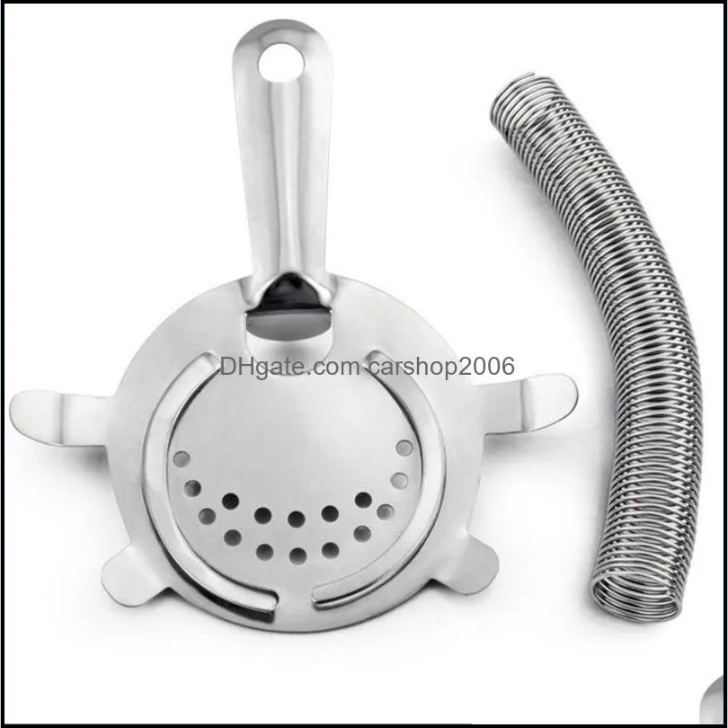 NEWCocktail Filter Stainless Steel Cocktail Strainers Wine Bartender Tools Mesh Divider Liqueur Ice Cream Maker Bar Tools RRF12199