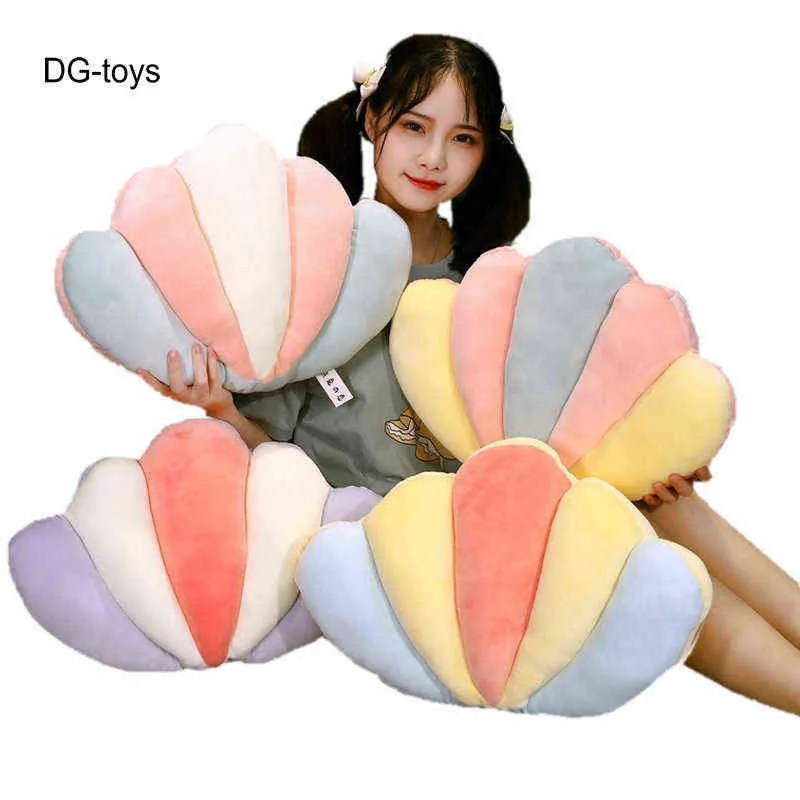 Fantastische ijszee Jacobsshell Shell Plush Cushion gevulde regenboog Schulp Girl Room Decor Sofa J220704