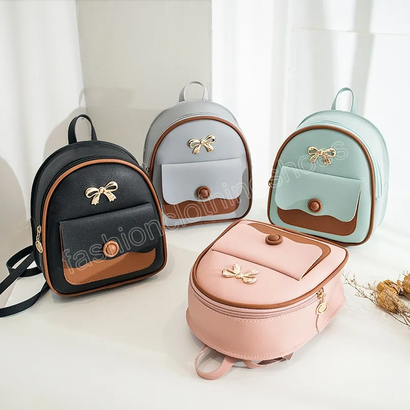 Stylish PU Leather Cute Mini Backpacks For Teenage Girls Multi