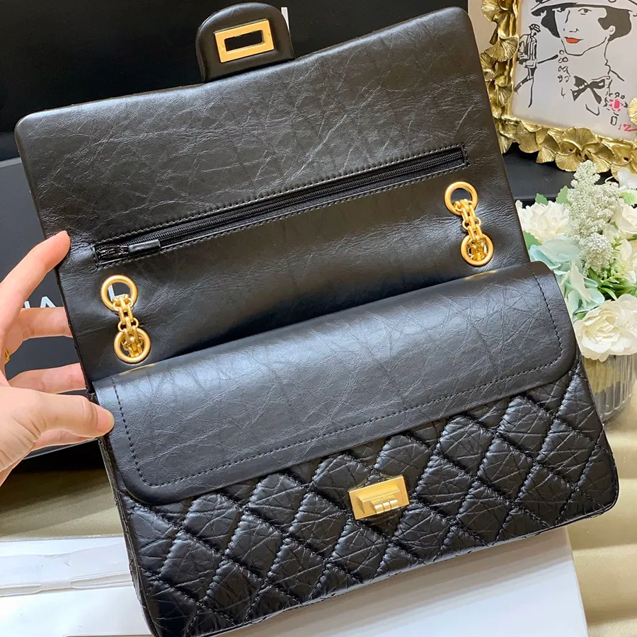 Kadın omuz çantası 2.55 çanta 24cm tasarımcı çantalar deri zincir çantalar lüks bayan crossbody çanta moda çanta cüzdan c013