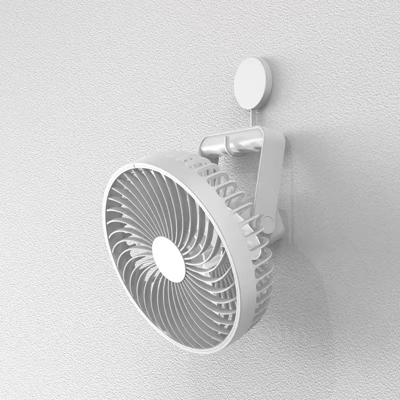 Mini ventilador silencioso, ventilador de escritorio de nueve aspas, ajuste  de viento de tres velocidades (marfil)