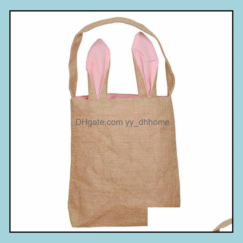 cotton handbag funny design easter bunny bag ears bags cotton material easter burlap celebration gifts christma bag free dhl sn1638