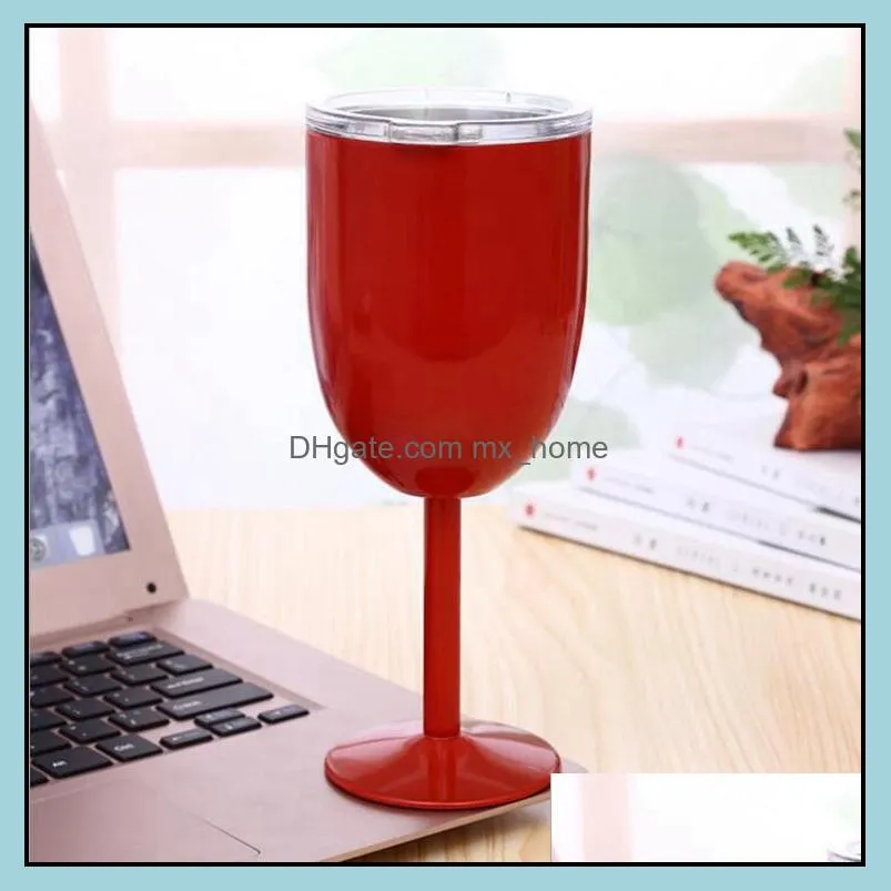 stainless steel wine glass 10oz wine glasses double wall tumbler with lids non-slip glass 10 colors cfyz2q