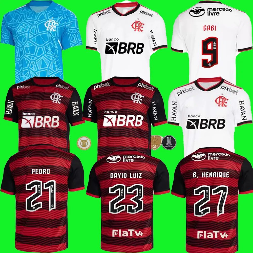 CR Flamengo Soccer Jerseys Fan Fans Version версии Flamenco 22 23 Дэвид Луис Диего Э.риберо футбольные рубашки Thiago Pedro de Arrascaeta 2022 2023 Мужские женские детские набор