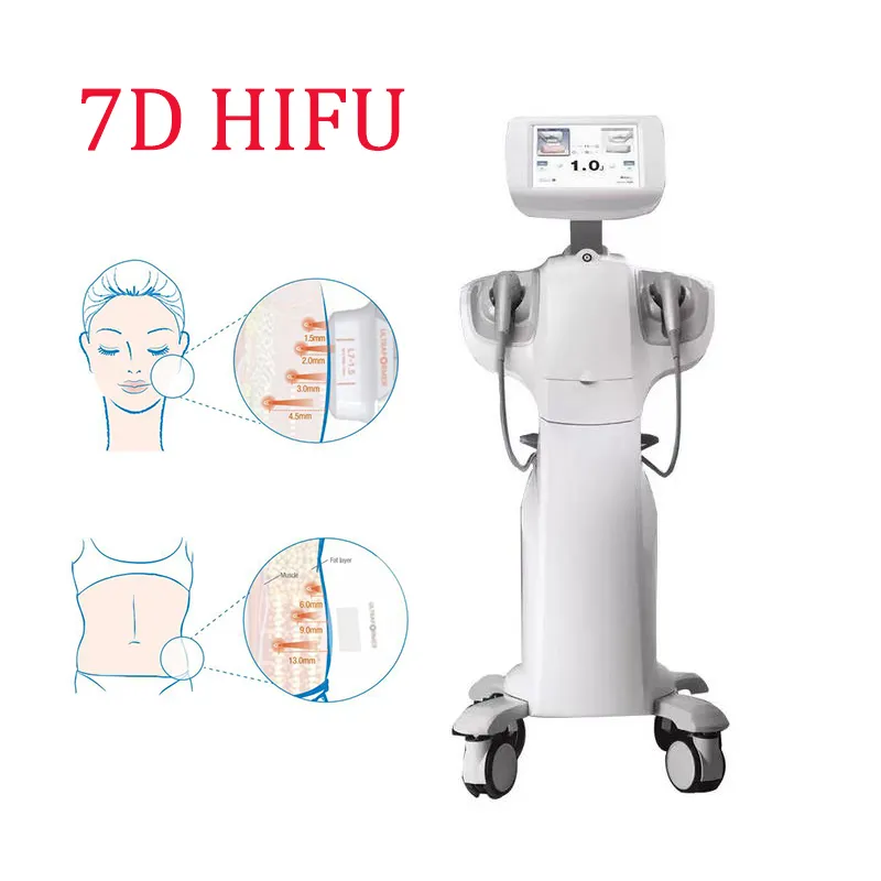 7D HIFU gerichte ultrasone nieuwste body en face slankmachine voor Winkle Removal Nieuwste professional