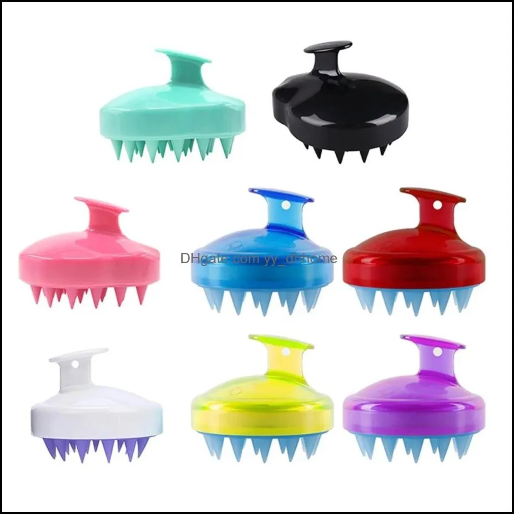 silicone shampoo brush shampoos scalp massagebrush hair washing comb body bath spa slimmingmassage clean brushes scrubbers wll276