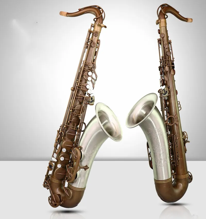 Bronze Saxophone Bb B Flat Saxophone Ténor Sax Plaqué Or Avec Étui