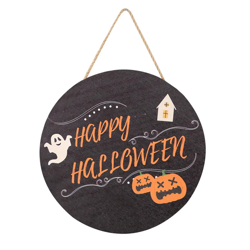 Szczęśliwy Halloween Drewniany znak wiszący drzwi przednie drzwi okrągły drewniana tablica wisiorek dekoracja dekoracji mur