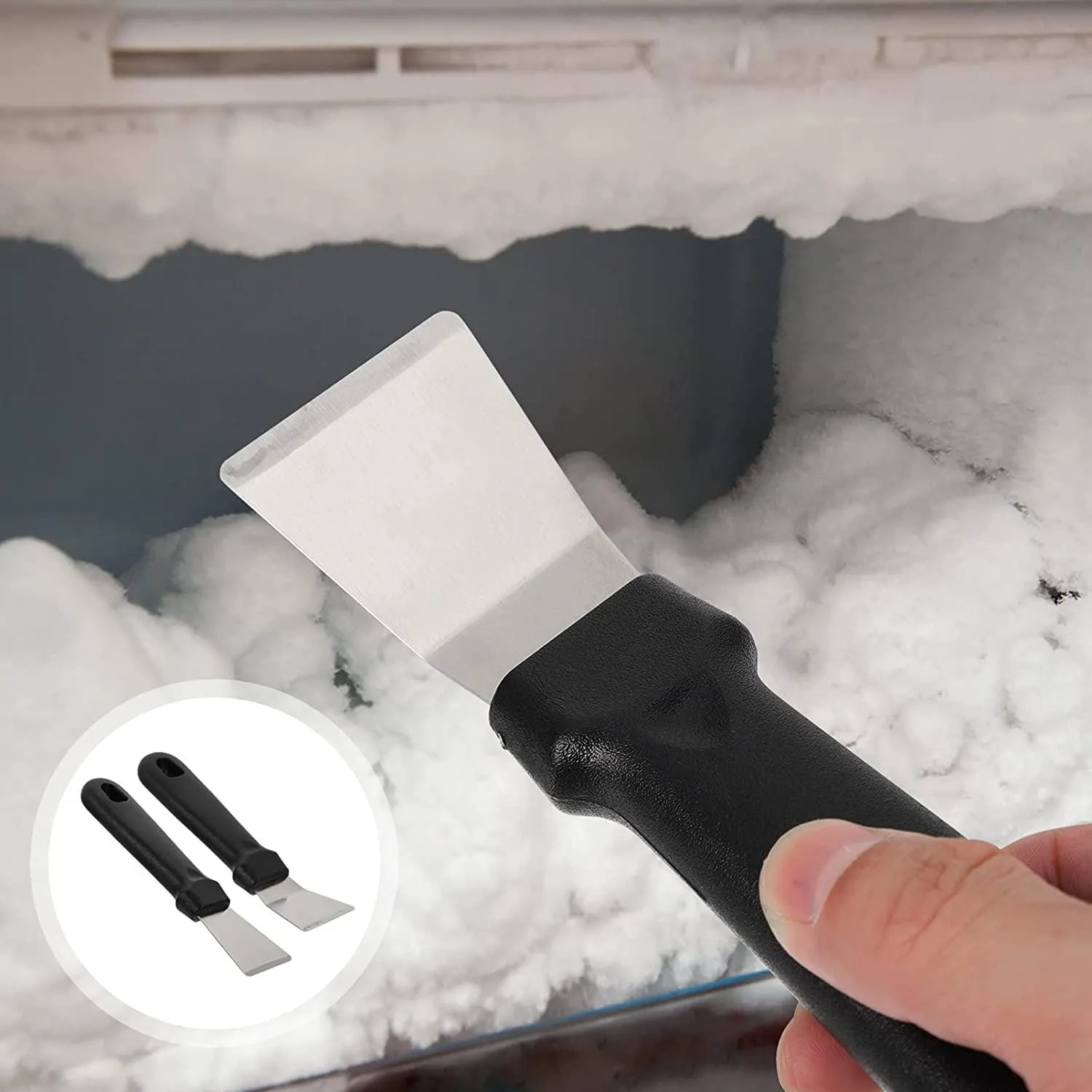 Ice Shovel Stainless Steel Ice Scraper Snow Removal Cleaning Freezer Frost Shovel Remover Scoop for Refrigerator Fridge Freezer